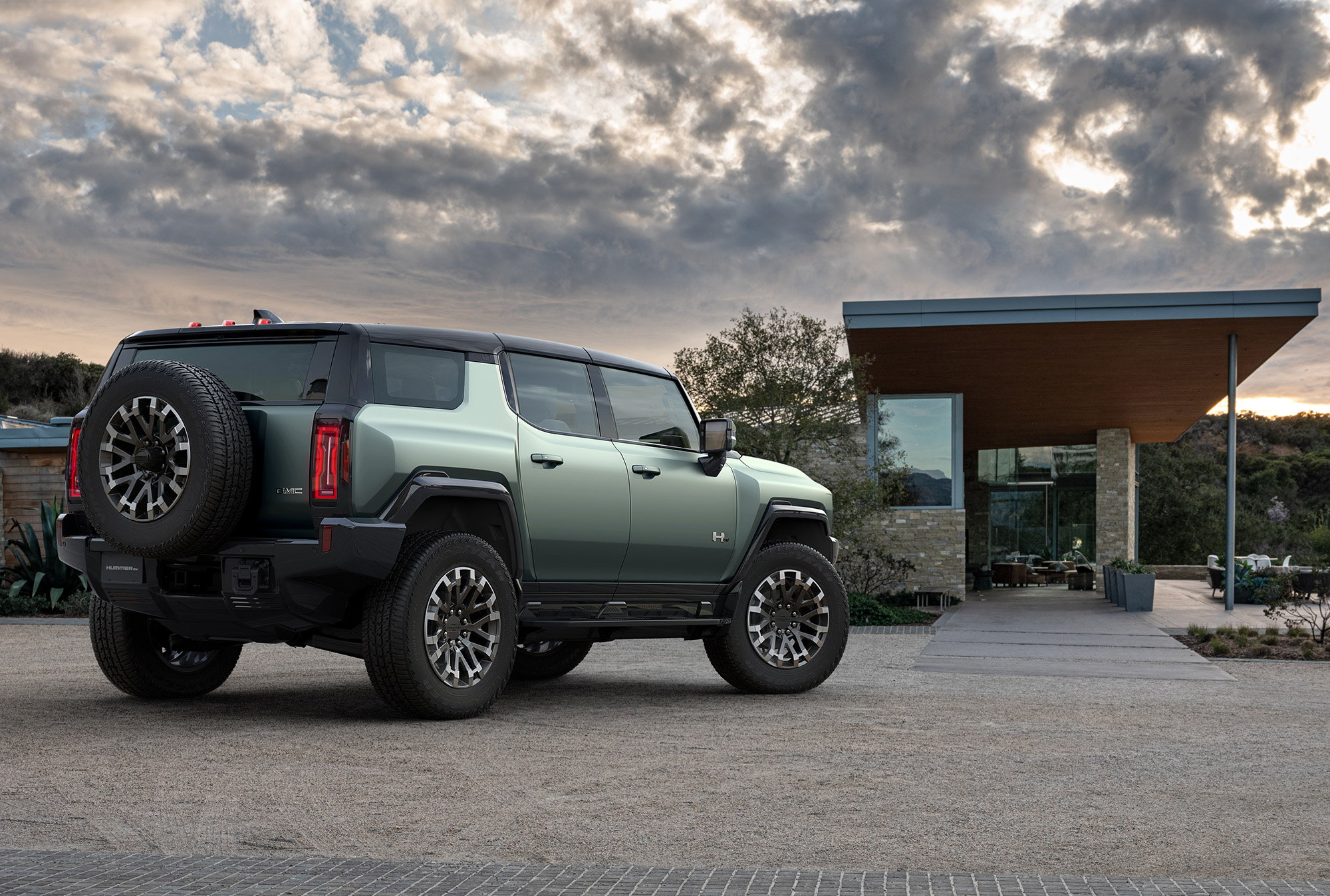 2024 Hummer EV parked outside a house