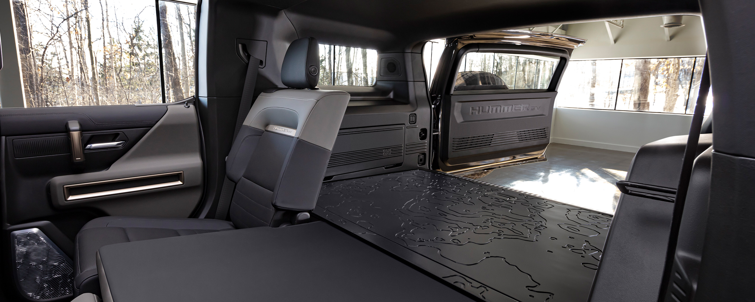 2024 Hummer EV cargo space with seats down