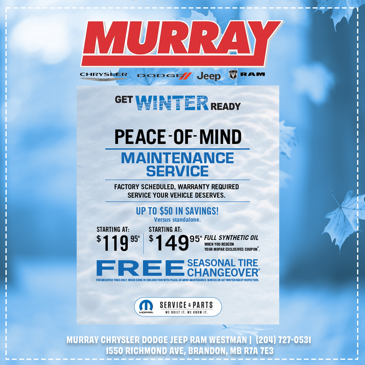 Seasonal Tire Changeover