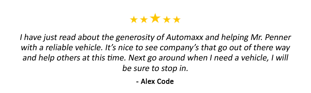 5 star review from Alex  about reliable used cars