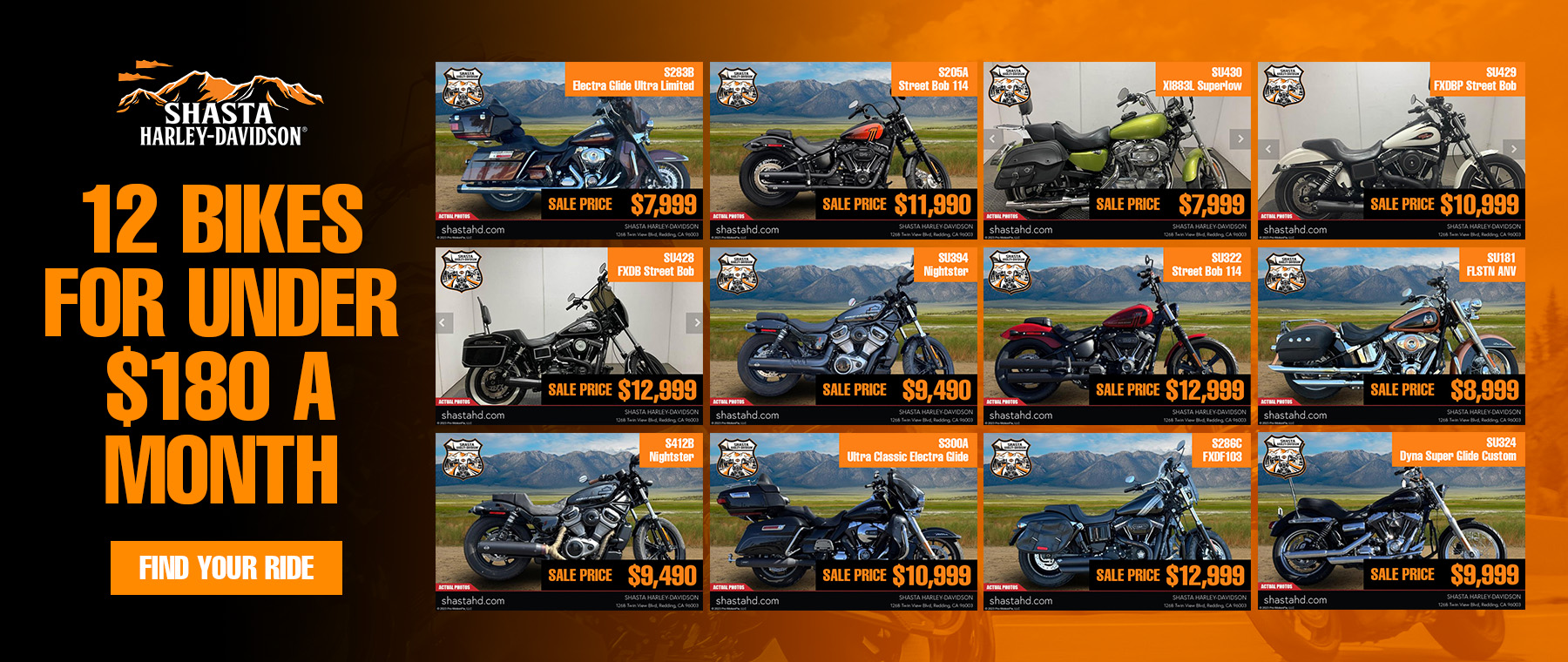 12 bikes for under $180 a month
