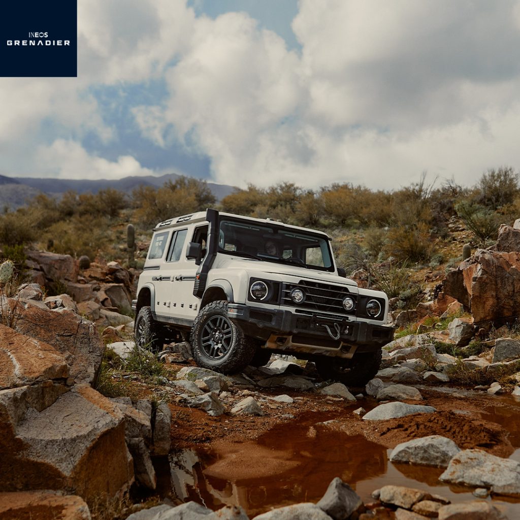 INEOS Grenadier 4x4 Station Wagon conquering rugged terrain INEOS Grenadier 4x4 Station Wagon conquering rugged terrain
