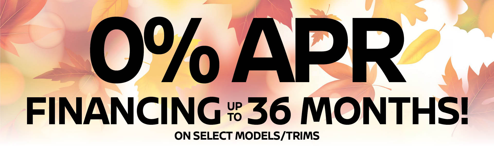 0% APR Financing Up to 36 Months on select Models/Trims