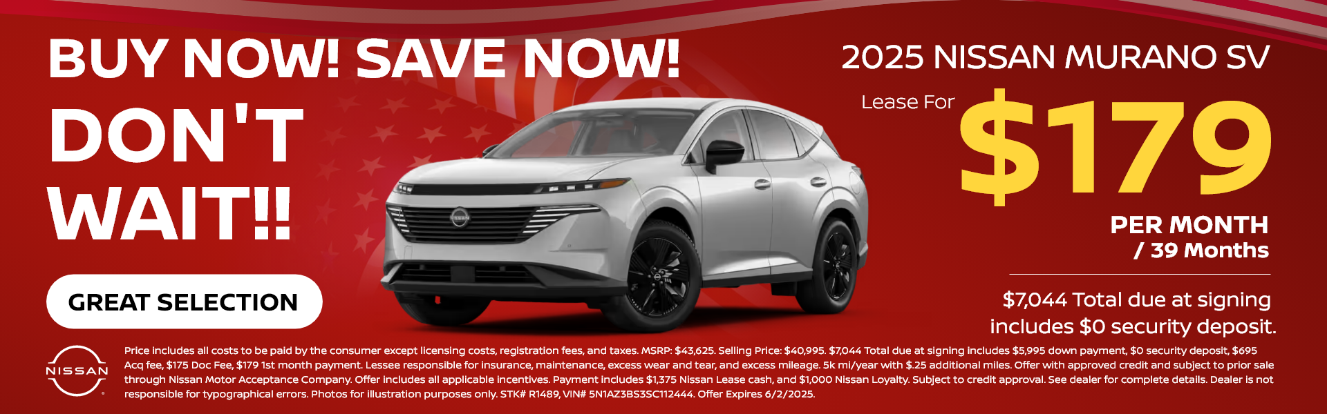 2025 Nissan Murano Lease offer