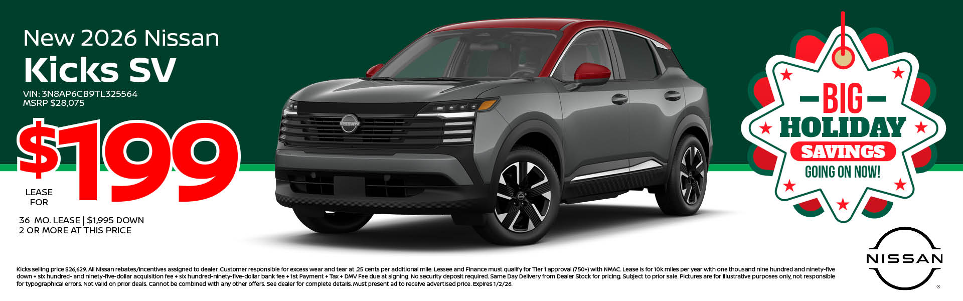 2025 Nissan Kicks Lease offer