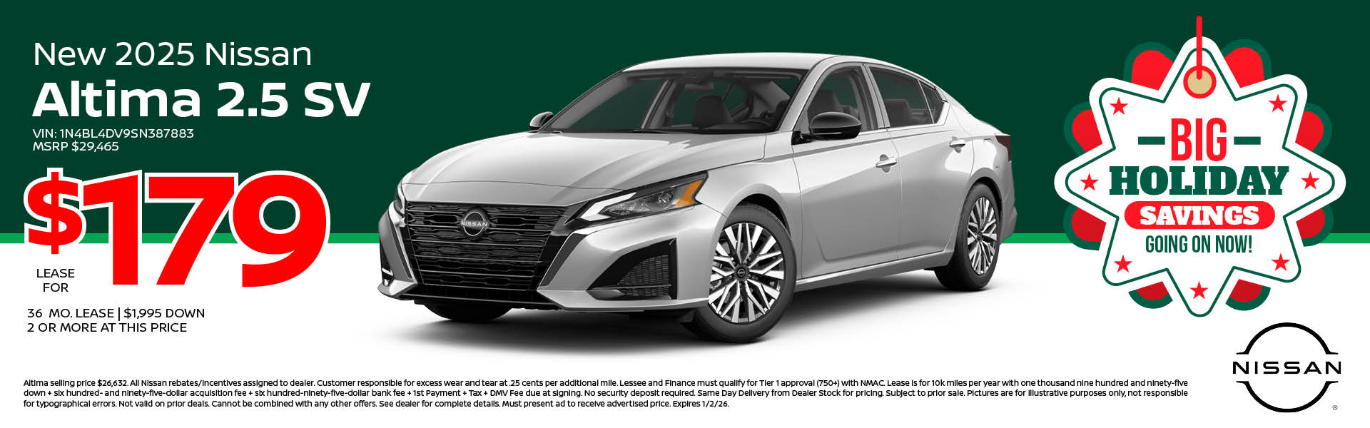 2025 Nissan Altima Lease offer