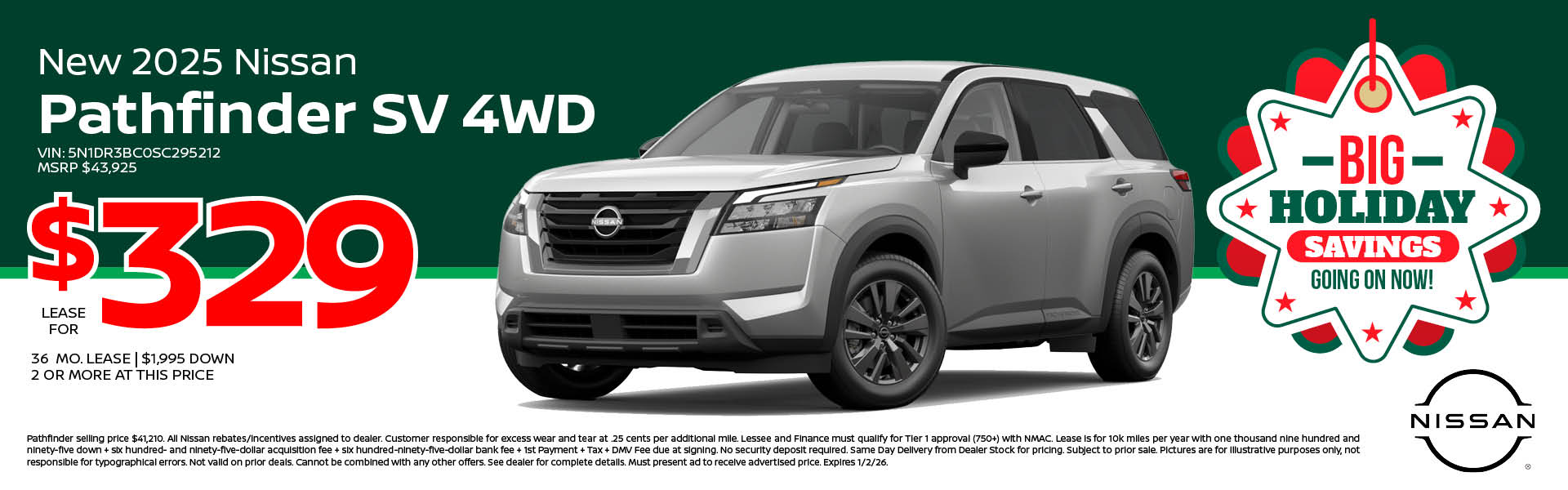 2025 Nissan Pathfinder Lease offer