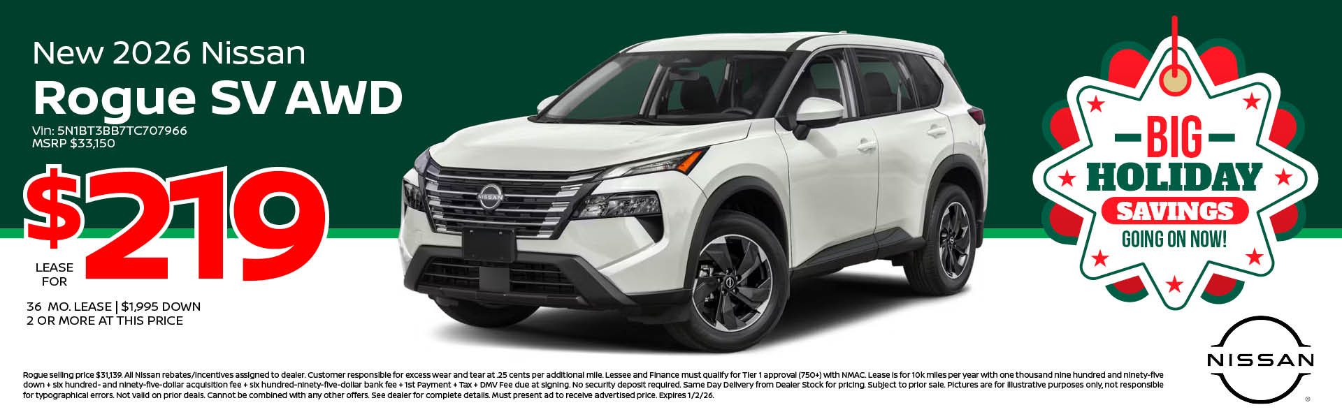 2026 Nissan Rogue Lease offer