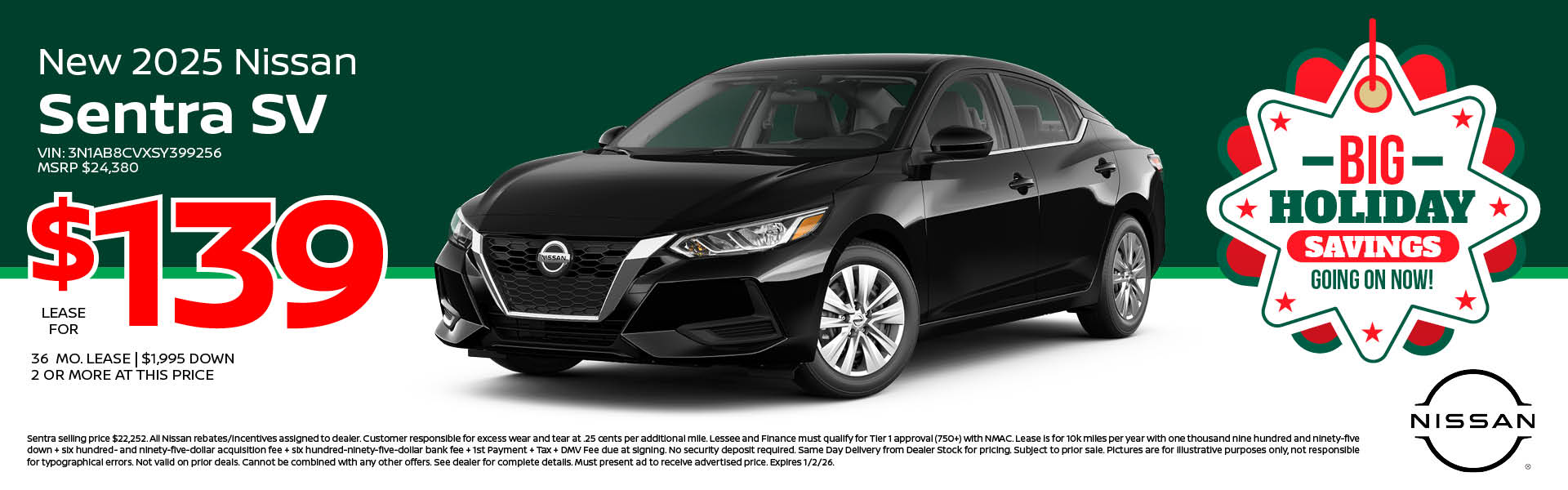 2025 Nissan Sentra Lease offer