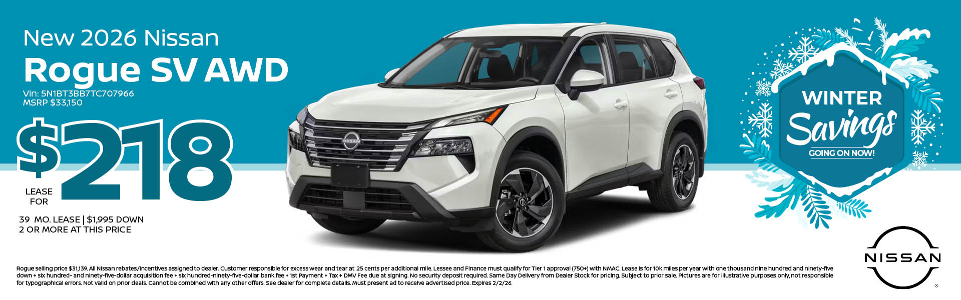 2026 Nissan Rogue Lease offer