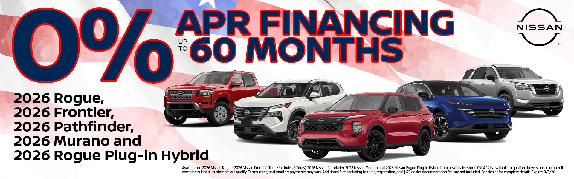 0% APR for up to 60 months