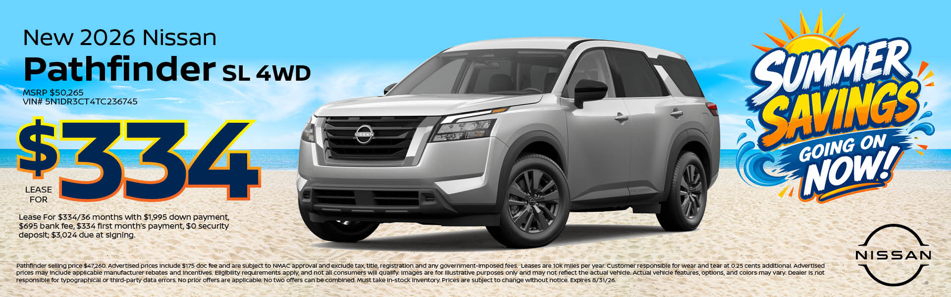 2026 Nissan Pathfinder Lease Offer