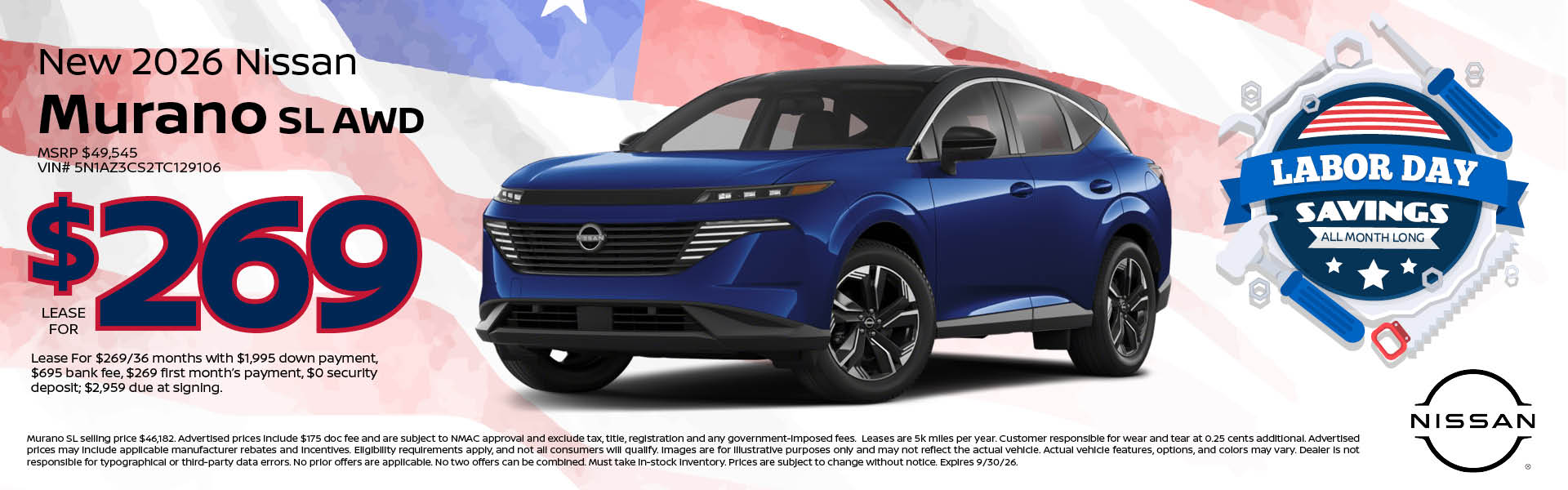 2026 Nissan Murano lease offer