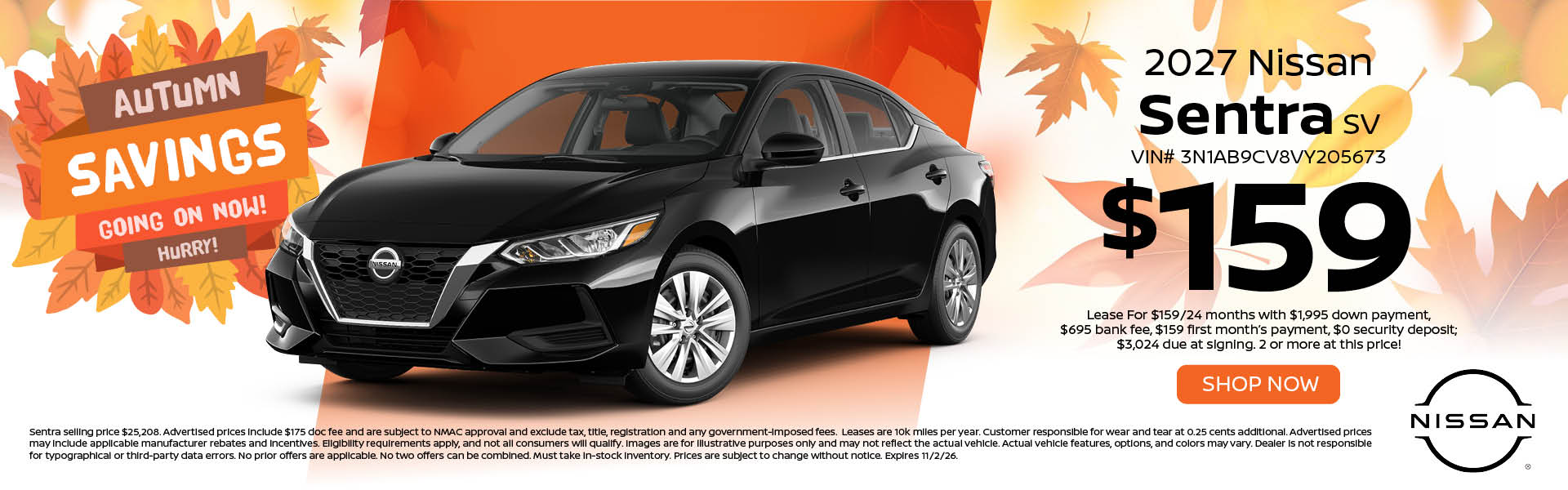 2027 Nissan Sentra SV Lease Offer at Smithtown Nissan