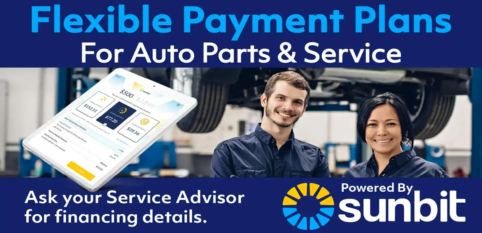 Service Now & Pay-Over-Time With Sunbit