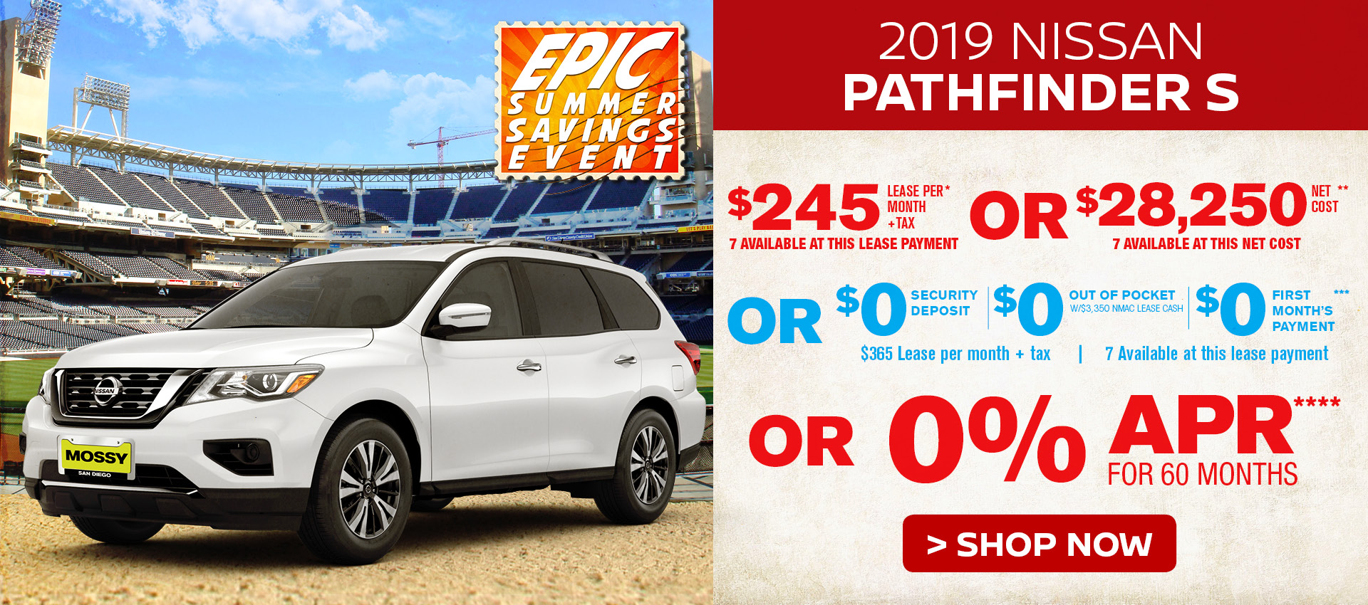 Mossy Nissan - Nissan Pathfinder $245 Lease HP
