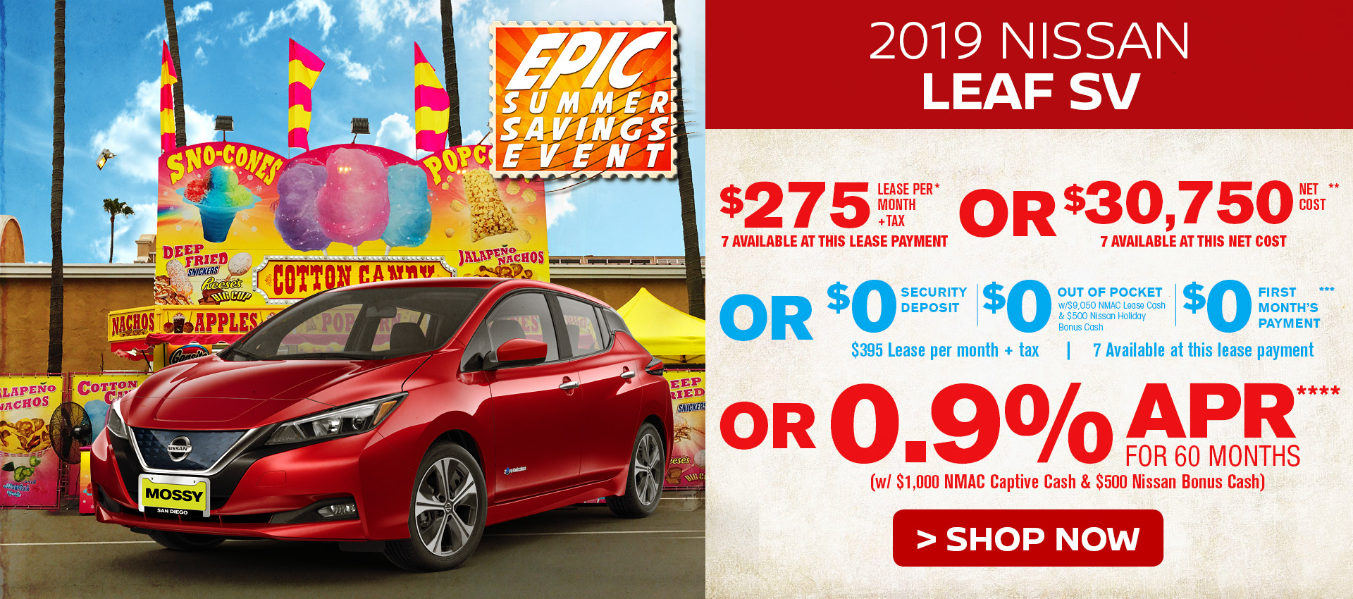 Mossy Nissan - Leaf $275 Lease HP