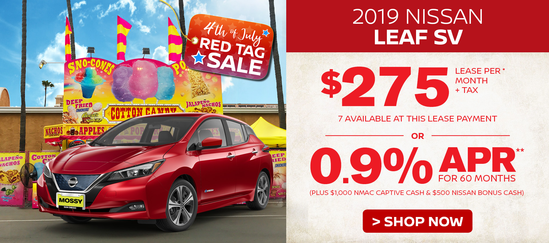 Mossy Nissan - Leaf $275 Lease HP