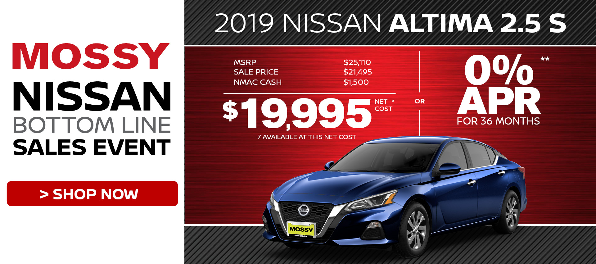 Mossy Nissan - Nissan Altima $19,995 Purchase HP