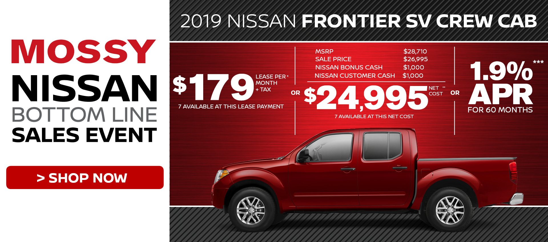 Mossy Nissan - Nissan Frontier $24,995 Purchase HP
