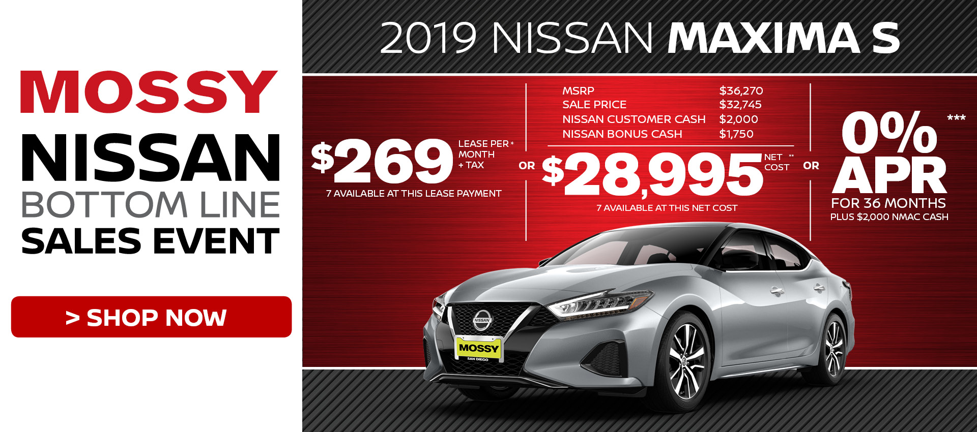 Mossy Nissan - Nissan Maxima $28,995 Purchase HP