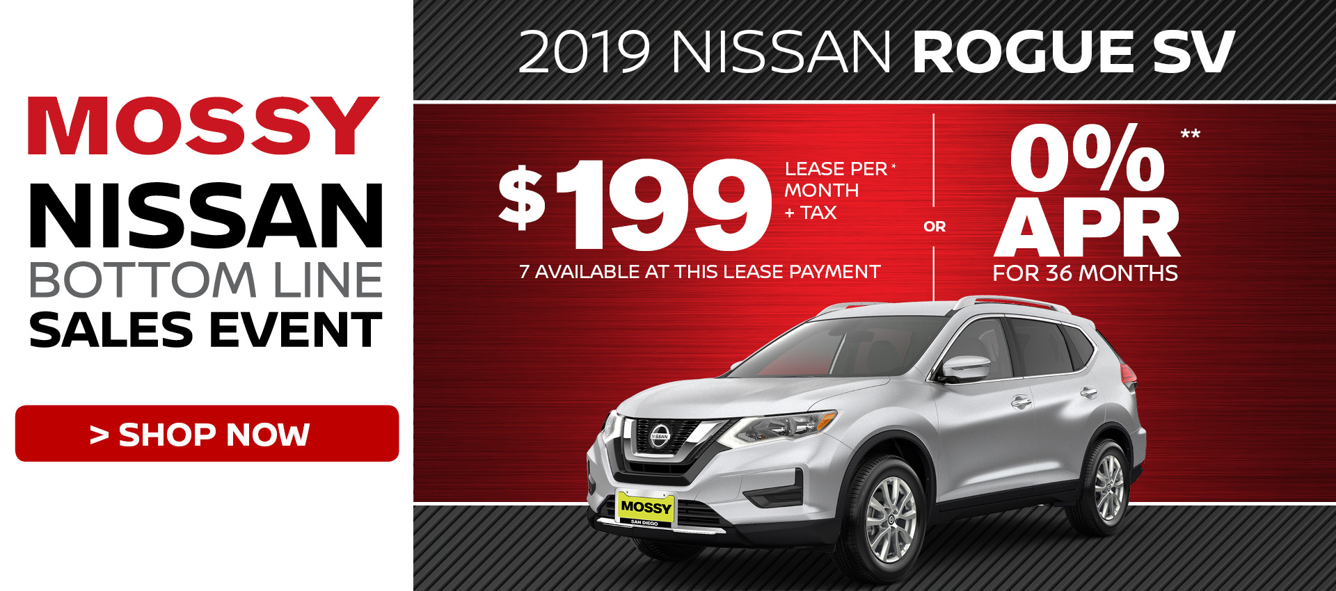 Mossy Nissan - Nissan Rogue SV $199 Lease HP