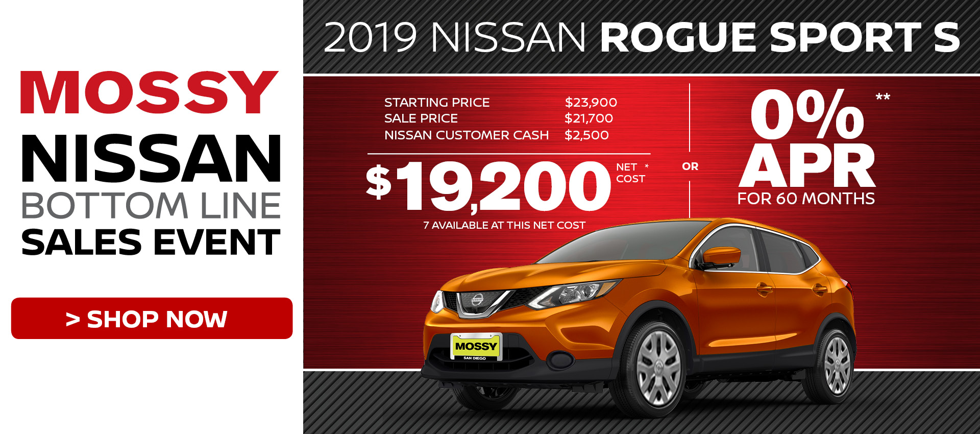 Mossy Nissan - Rogue Sport $19,200 Purchase HP