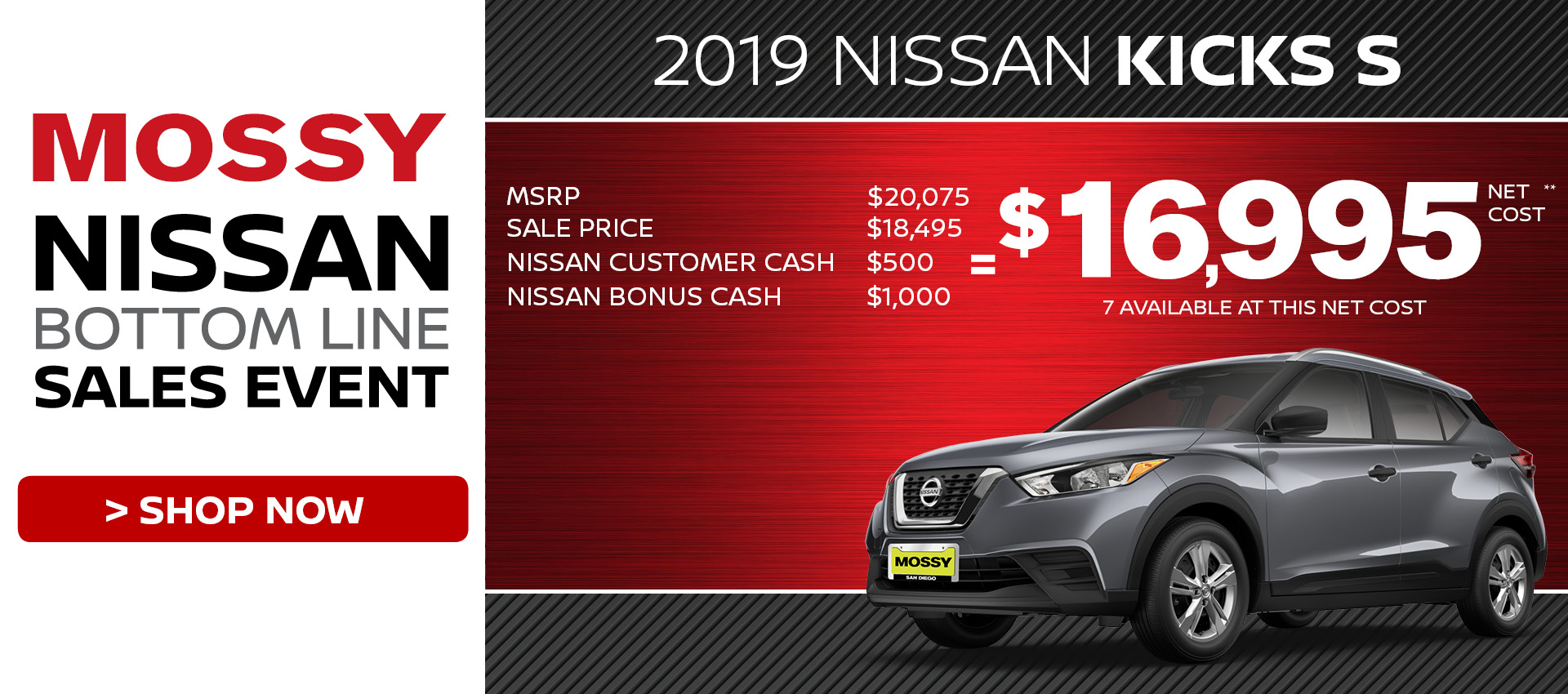 Mossy Nissan - Nissan Kicks $16,995 Purchase HP