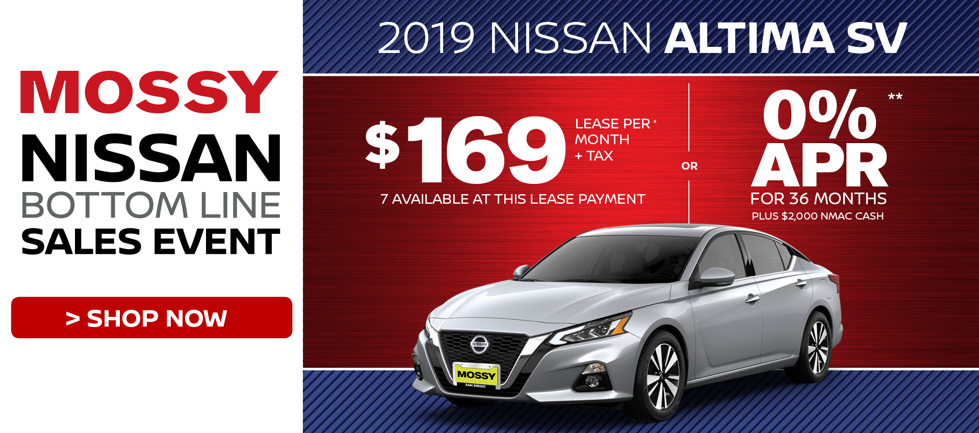 Mossy Nissan - Nissan Altima SV $169 Lease HP