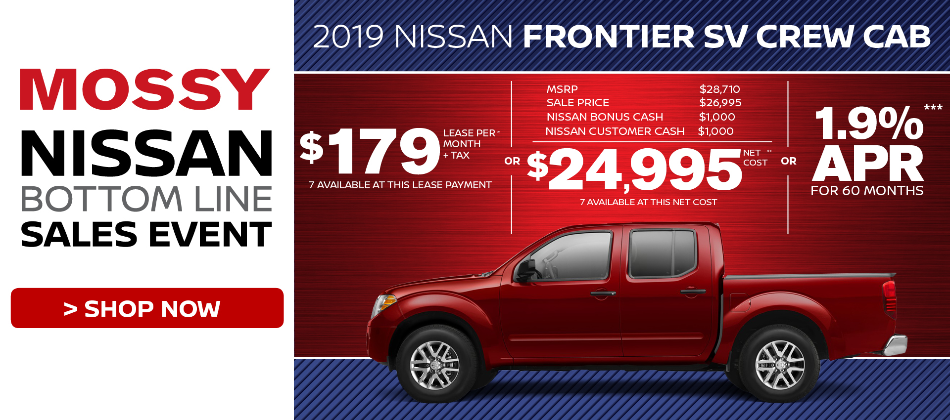 Mossy Nissan - Nissan Frontier $24,995 Purchase HP