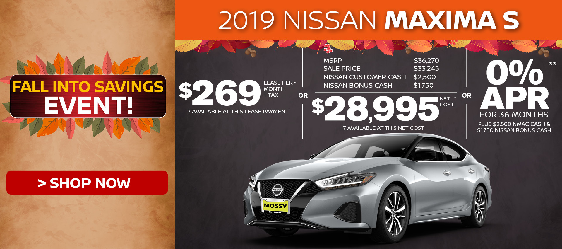 Mossy Nissan - Nissan Maxima $28,995 Purchase HP
