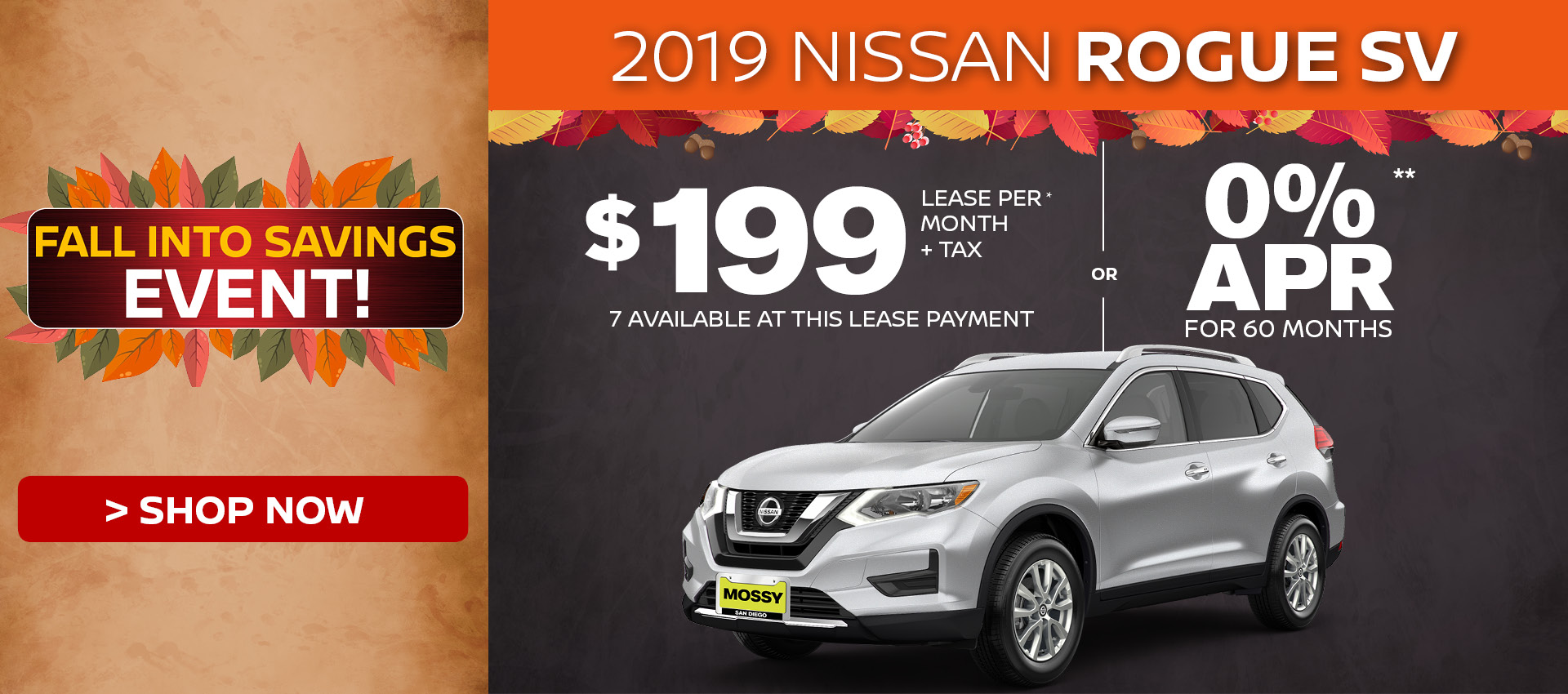 Mossy Nissan - Nissan Rogue SV $199 Lease HP