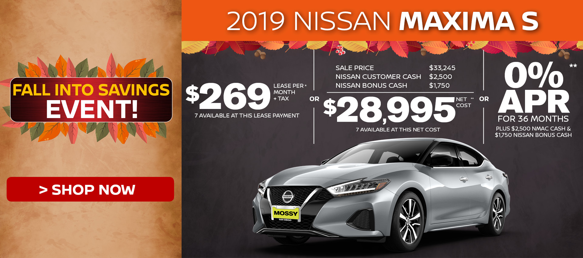 Mossy Nissan - Nissan Maxima $28,995 Purchase HP