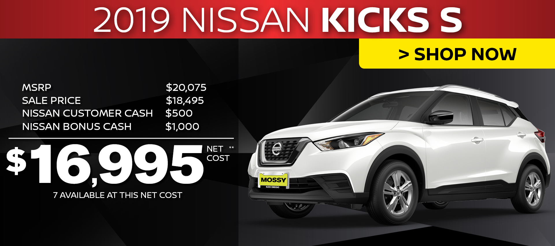 Mossy Nissan - Nissan Kicks $16,995 Purchase HP