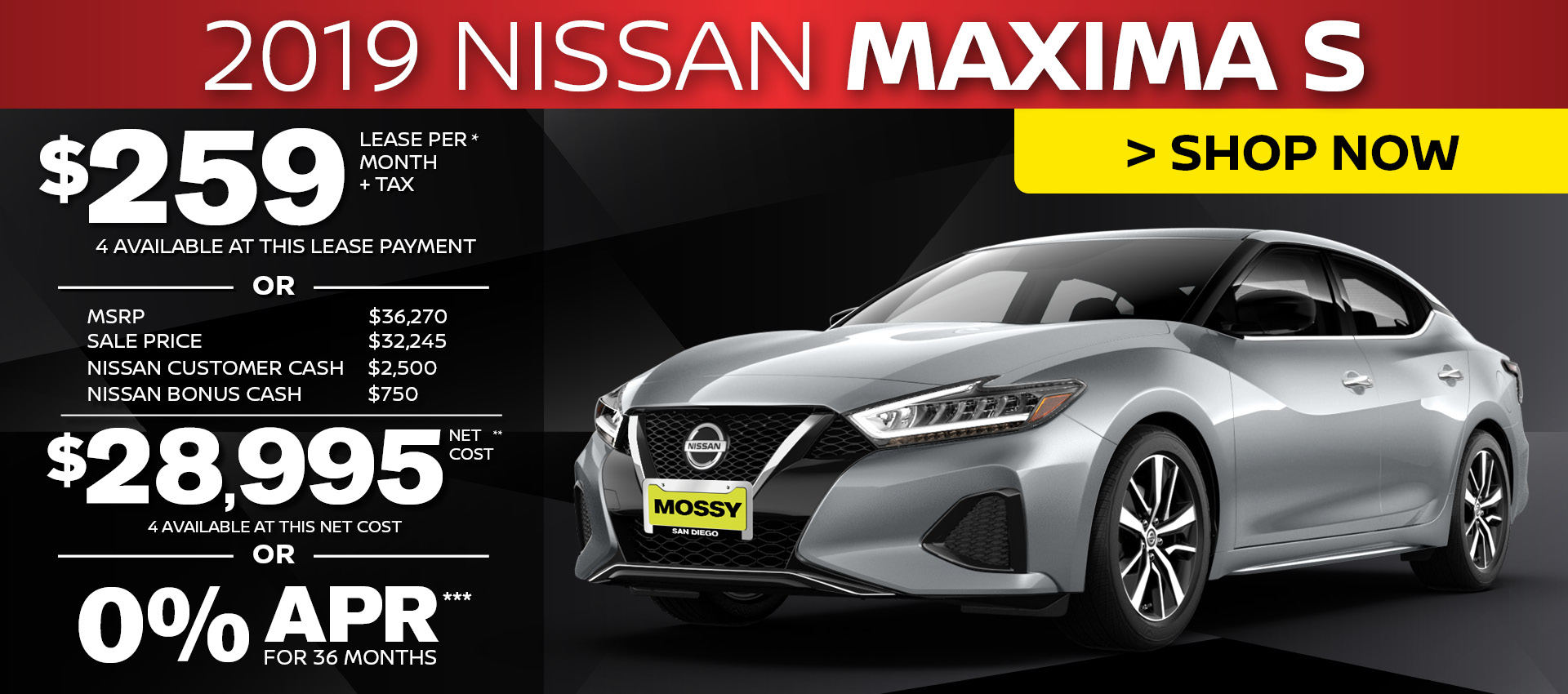 Mossy Nissan - Nissan Maxima $28,995 Purchase HP