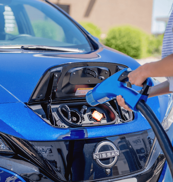 Nissan EV being charged