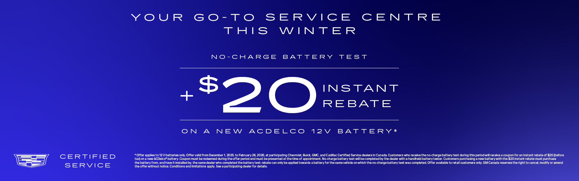 gmca- all cadillac- Certified Service Battery Campaign