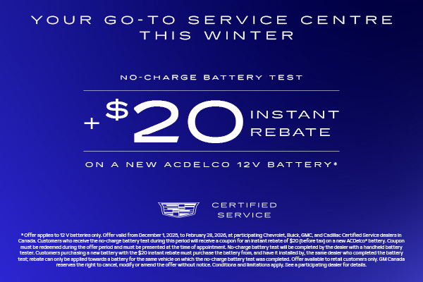 gmca- all cadillac- Certified Service Battery Campaign