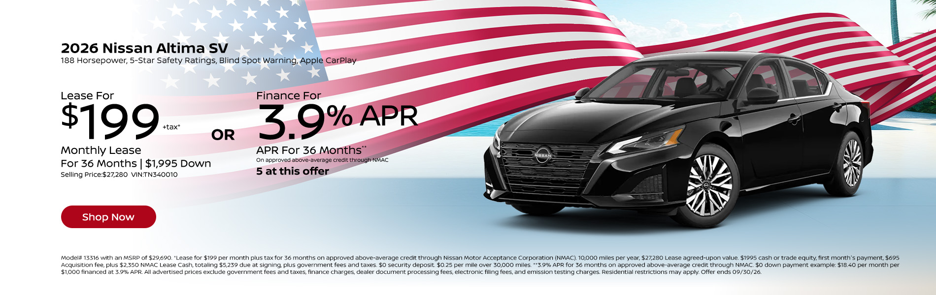 Special Pricing Available on New Nissan Cars on the Mossy Homepage
